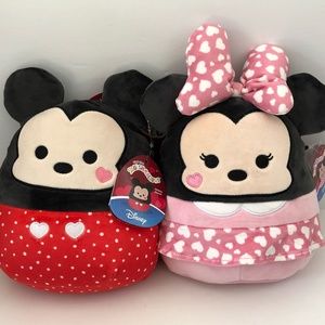 Squishmallows Valentine's Day Mickey Mouse & Minnie Mouse 8" Disney Plush Set